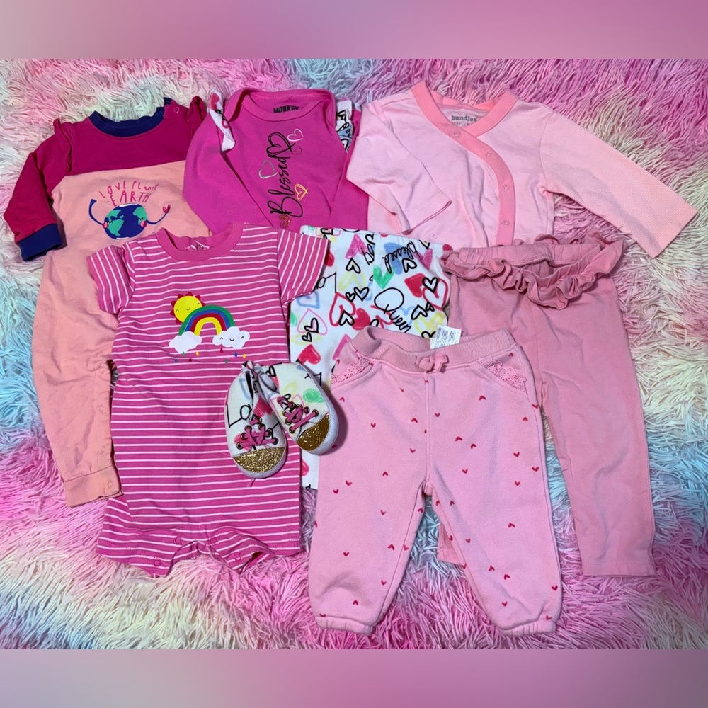 Earth/Baby B’gosh/Monkey Bars/Bundles Baby Pink Set - Pink Hearts Collection